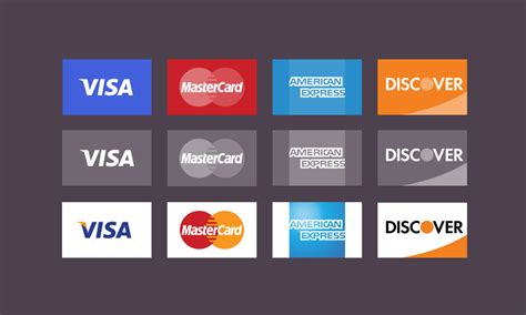 credit card icons for website.